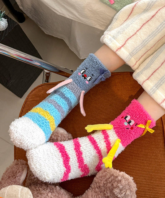 Cute Thick Warm Coral Velvet Middle Mid Calf Socks