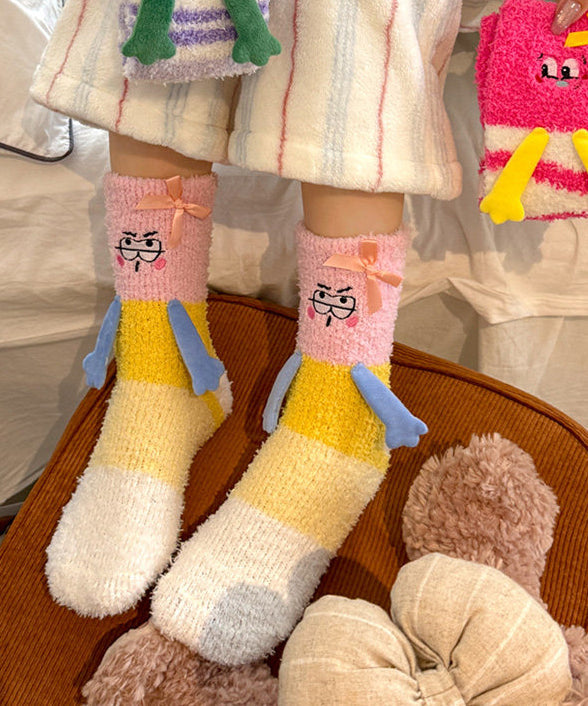 Cute Thick Warm Coral Velvet Middle Mid Calf Socks