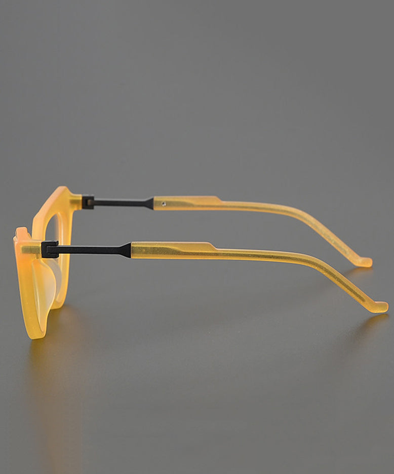 Cute Yellow PC Light Blocking Cat Eye Full Frame Reading Glasses