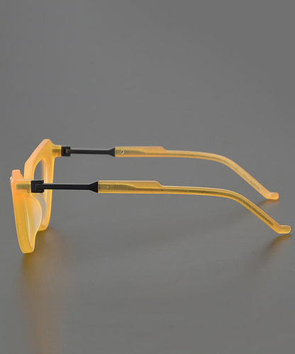 Cute Yellow PC Light Blocking Cat Eye Full Frame Reading Glasses