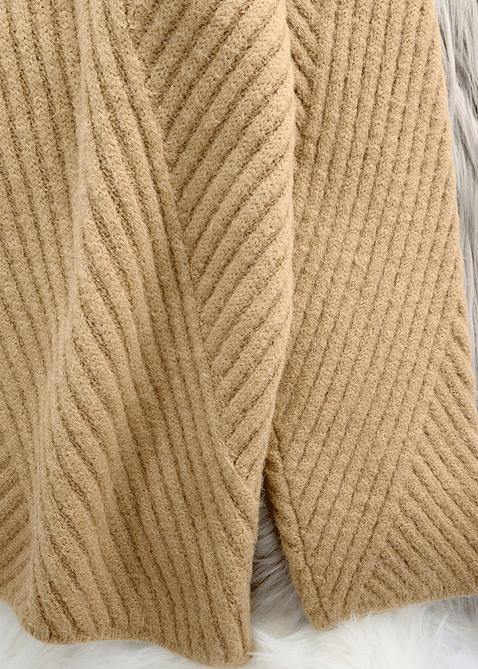 Cute yellow knit blouse  high neck plus size fall knit tops - SooLinen