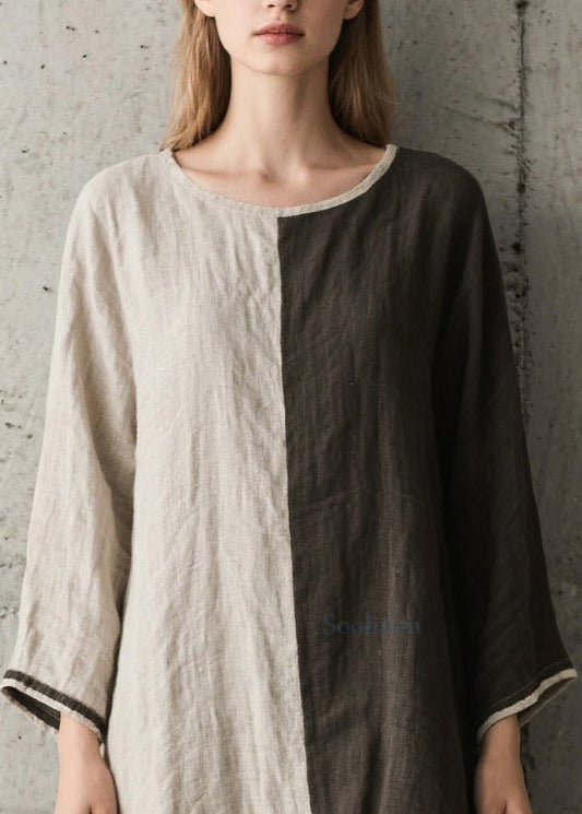 DIY Asymmetrical Patchwork Low High Design Cotton Dress Spring