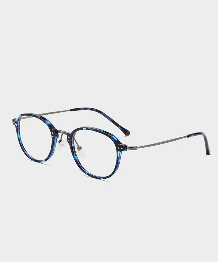 DIY Blue Metal Blue Light Blocking Leopard Reading Glasses