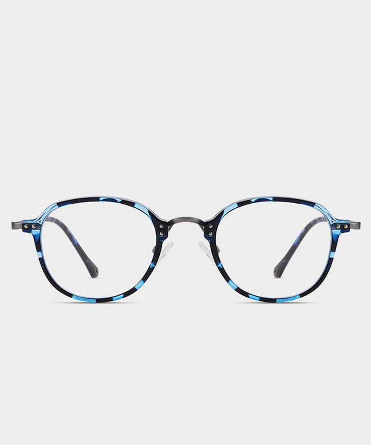 DIY Blue Metal Blue Light Blocking Leopard Reading Glasses