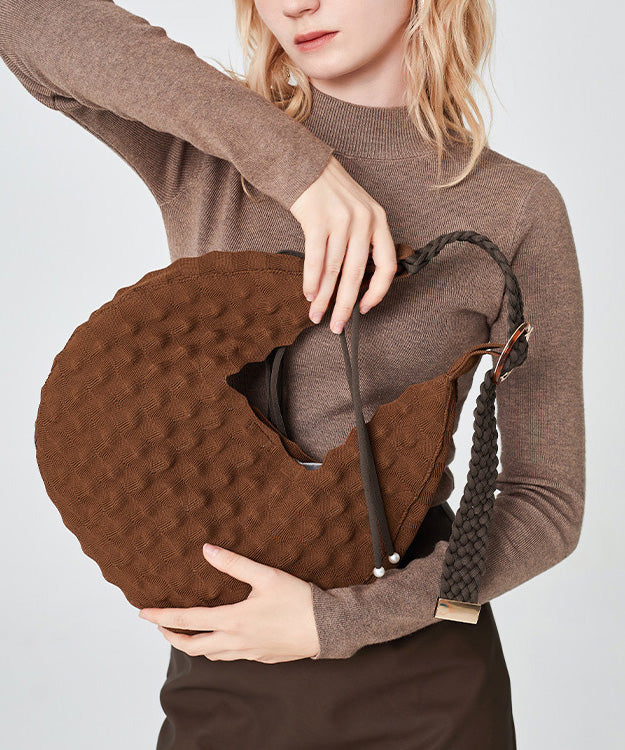 DIY Chocolate Tasseled Solid Durable Cotton Shoulder Bags