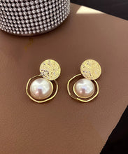 Load image into Gallery viewer, DIY Gold Sterling Silver Alloy Pearl Stud Earrings