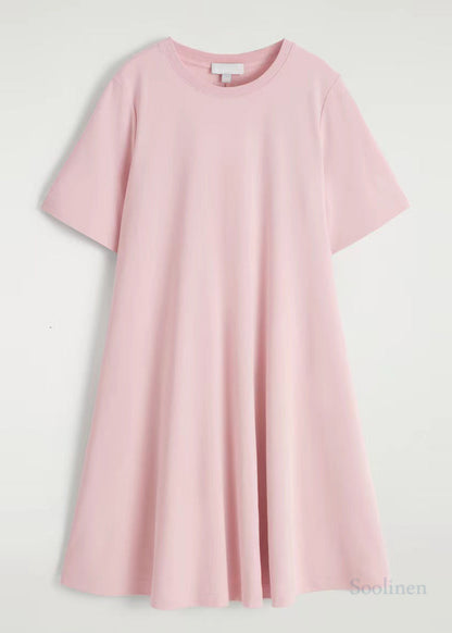 DIY Pink Oversized Cotton Tea Dress Summer