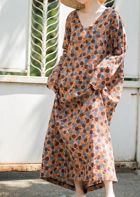 DIY Dotted Art Dresses Long Spring Dress - SooLinen