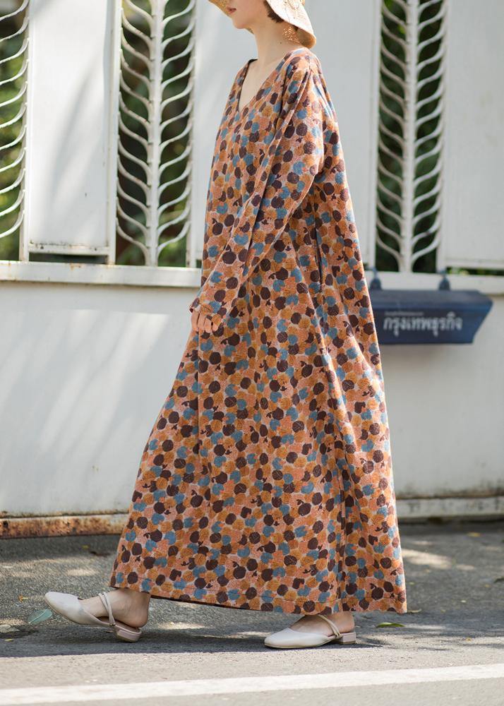 DIY Dotted Art Dresses Long Spring Dress - SooLinen