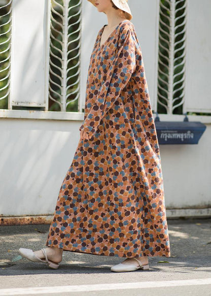 DIY Dotted Art Dresses Long Spring Dress - SooLinen