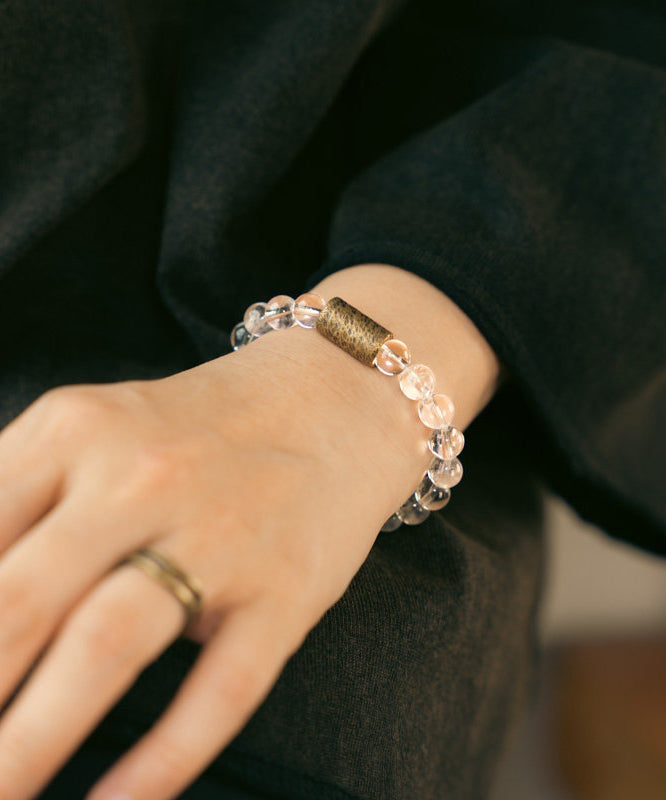 DIY White Alloy Crystal Unisex Chain Bracelet