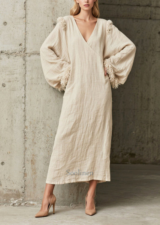 DIY White Oversized Patchwork Faux Fur Dresses Fall