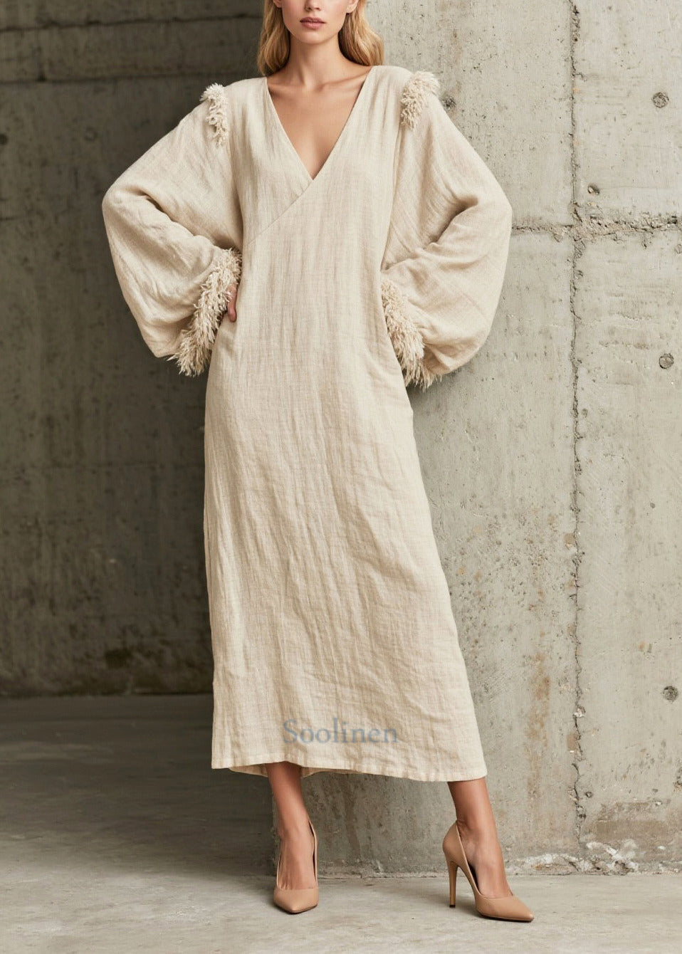 DIY White Oversized Patchwork Faux Fur Dresses Fall