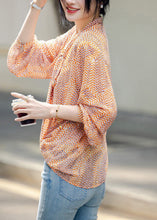 Load image into Gallery viewer, DIY Yellow V Neck Print Chiffon Top Fall