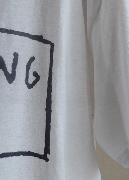 DIY cotton dresses Sweets Summer Loose Letter Casual Straight Dress - SooLinen