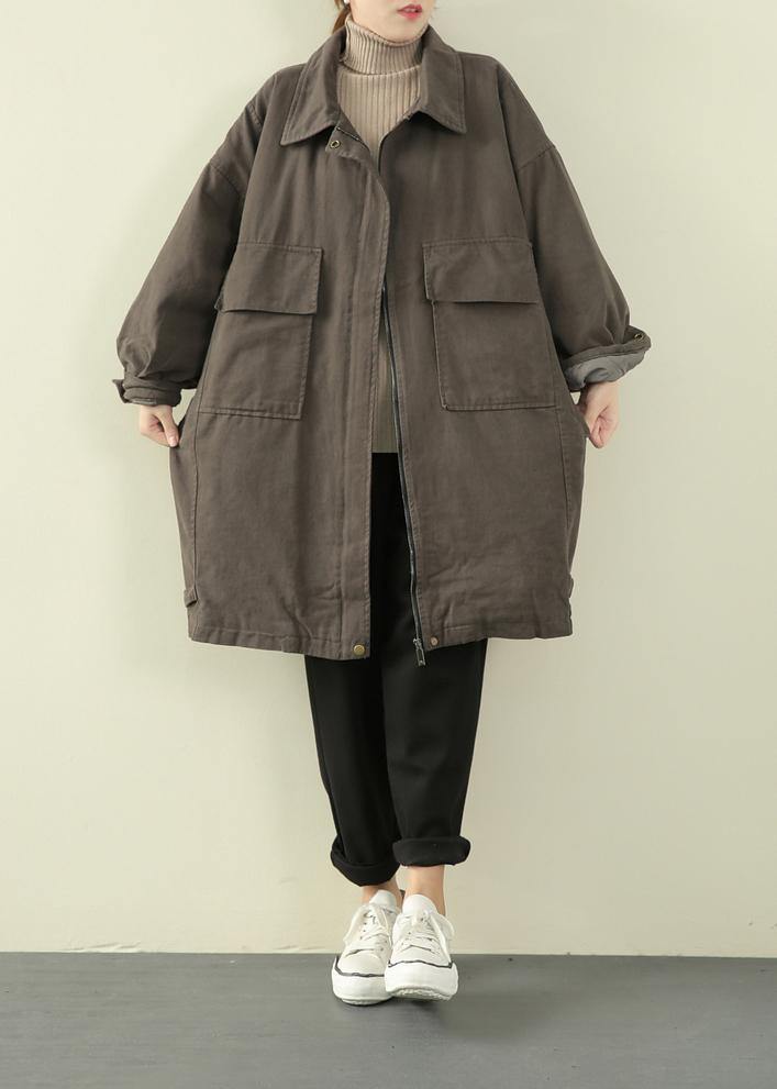 DIY gray green   clothes Gifts zippered spring jackets - SooLinen