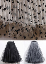 Load image into Gallery viewer, Dark Gray Dot Pleated Tulle Skirt High Waist Summer