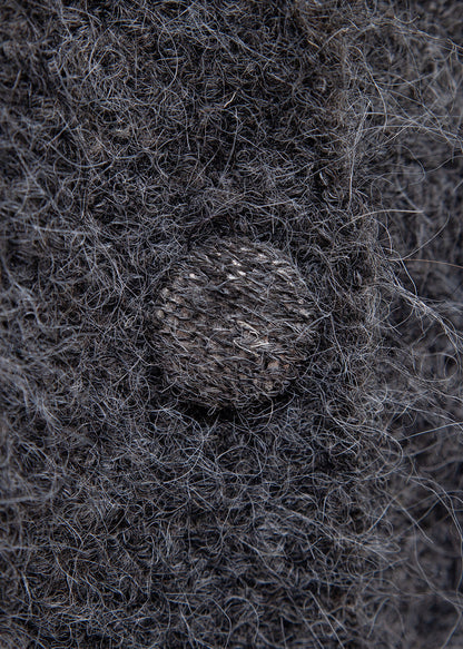 Dark Gray Fox Collar Button Patchwork Cozy Spring Knit Sailor Collar