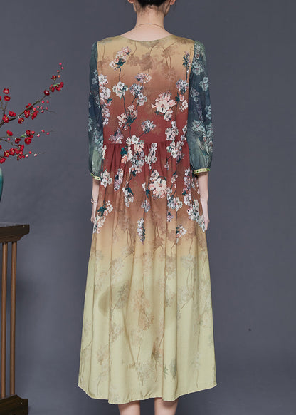 Diy Gradient Color Oversized Print Silk Dress Bracelet Sleeve