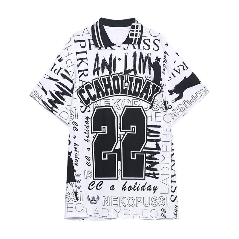 Diy White Graphic Cotton Turn-down Collar Summer Maxi Dresses - SooLinen