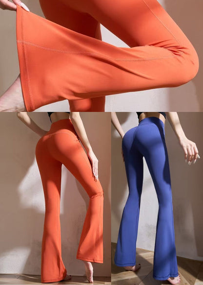 Dynamic Orange Tummy Control Flare Yoga Pants