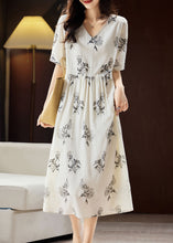 Load image into Gallery viewer, Elegant Beige Embroidered Floral Patchwork Maxi Dress Short Sleeve