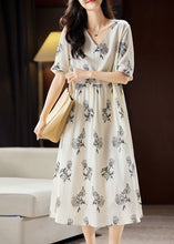 Load image into Gallery viewer, Elegant Beige Embroidered Floral Patchwork Maxi Dress Short Sleeve