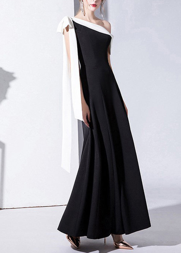 Elegant Black One Shoulder Party Dress Summer
