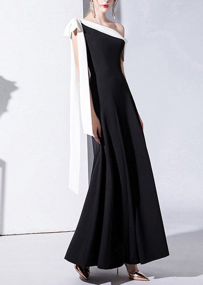 Elegant Black One Shoulder Party Dress Summer
