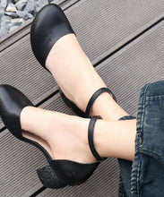 Load image into Gallery viewer, Elegant Black Splicing Buckle Strap Chunky High Heels