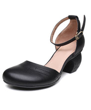 Load image into Gallery viewer, Elegant Black Splicing Buckle Strap Chunky High Heels