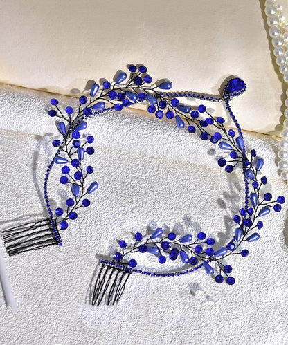 Elegant Blue Zircon Water Dropl Pearl HairPiece