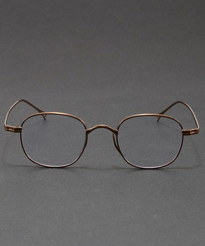 Elegant Coffee Metal Round Frame Unisex Reading Glasses