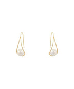 Elegant Copper Overgild Pearl Drop Earrings