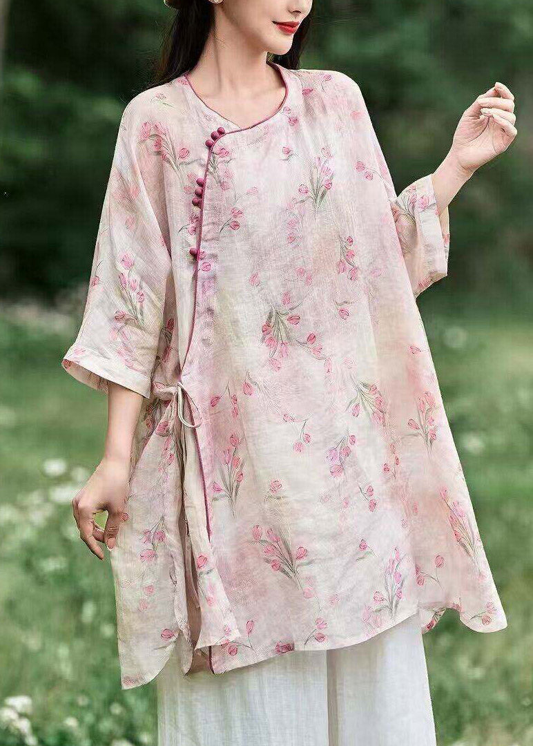 Elegant Light Green Side Open Linen Top Fall
