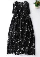 Load image into Gallery viewer, Elegant Light Grey Print Lace Up Cotton Dresses Summer