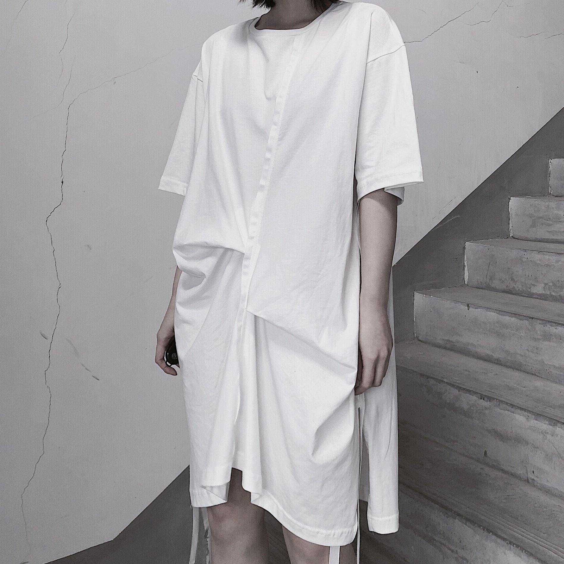 Elegant O Neck Half Sleeve Spring Tunics Wardrobes White Dress - SooLinen
