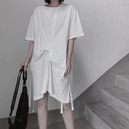 Elegant O Neck Half Sleeve Spring Tunics Wardrobes White Dress - SooLinen