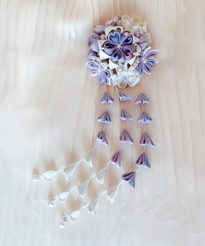 Elegant Pink Alloy Pearl Cherry Blossom Tassel Two-piece set Hairpin