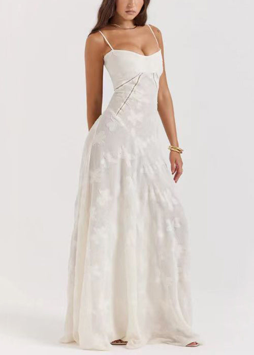 Elegant Pink Lace Up Lace Spaghetti Strap Dress Sleeveless