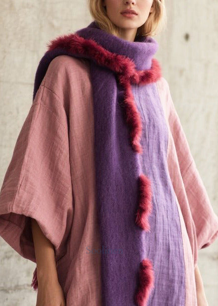 Elegant Pink Oversized Patchwork Cotton Robe Dresses Lantern Sleeve