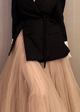 Load image into Gallery viewer, Elegant Pink Wrinkled High Waist Tulle Skirt Spring