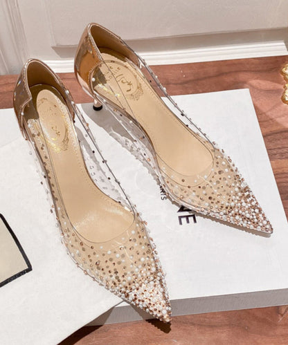 Elegant Rhinestone High Heels Pointed Toe Stiletto High Heels