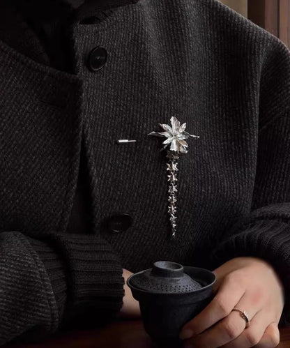 Elegant Silk Alloy Floral Tassel Hairpin