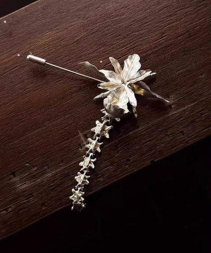 Elegant Silk Alloy Floral Tassel Hairpin