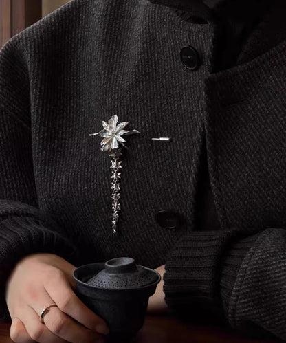 Elegant Silk Alloy Floral Tassel Hairpin