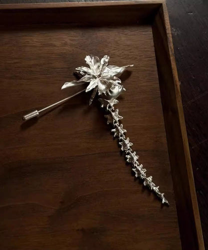 Elegant Silk Alloy Floral Tassel Hairpin