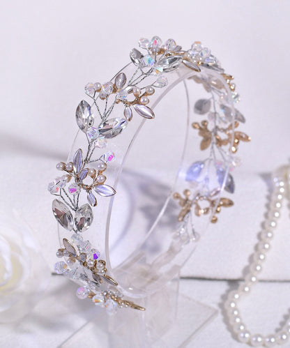 Elegant Silk Weave Zircon Floral Bride HairPiece