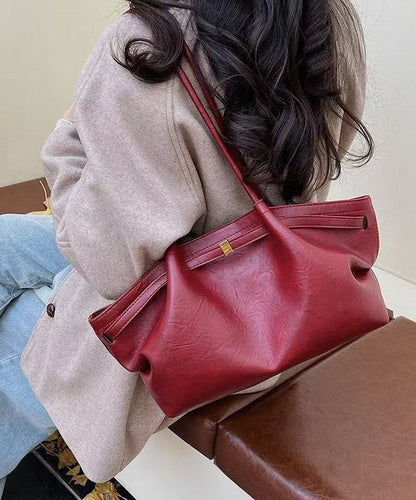 Elegant Solid Durable Large Capacity Faux Leather Shoulder Bags