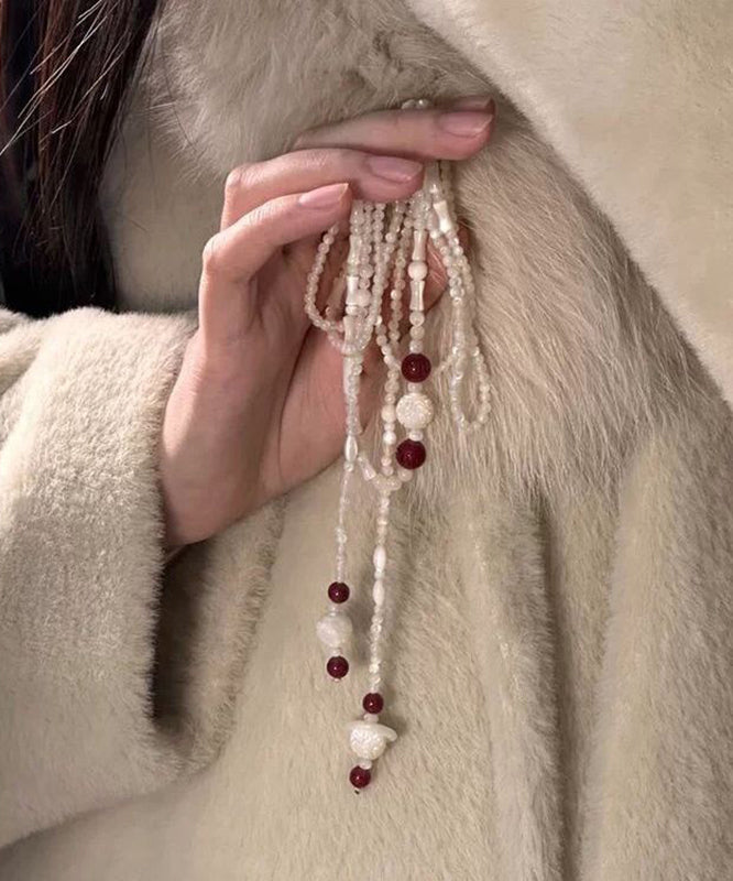 Elegant White Alloy Beading Agate Charm Bracelet